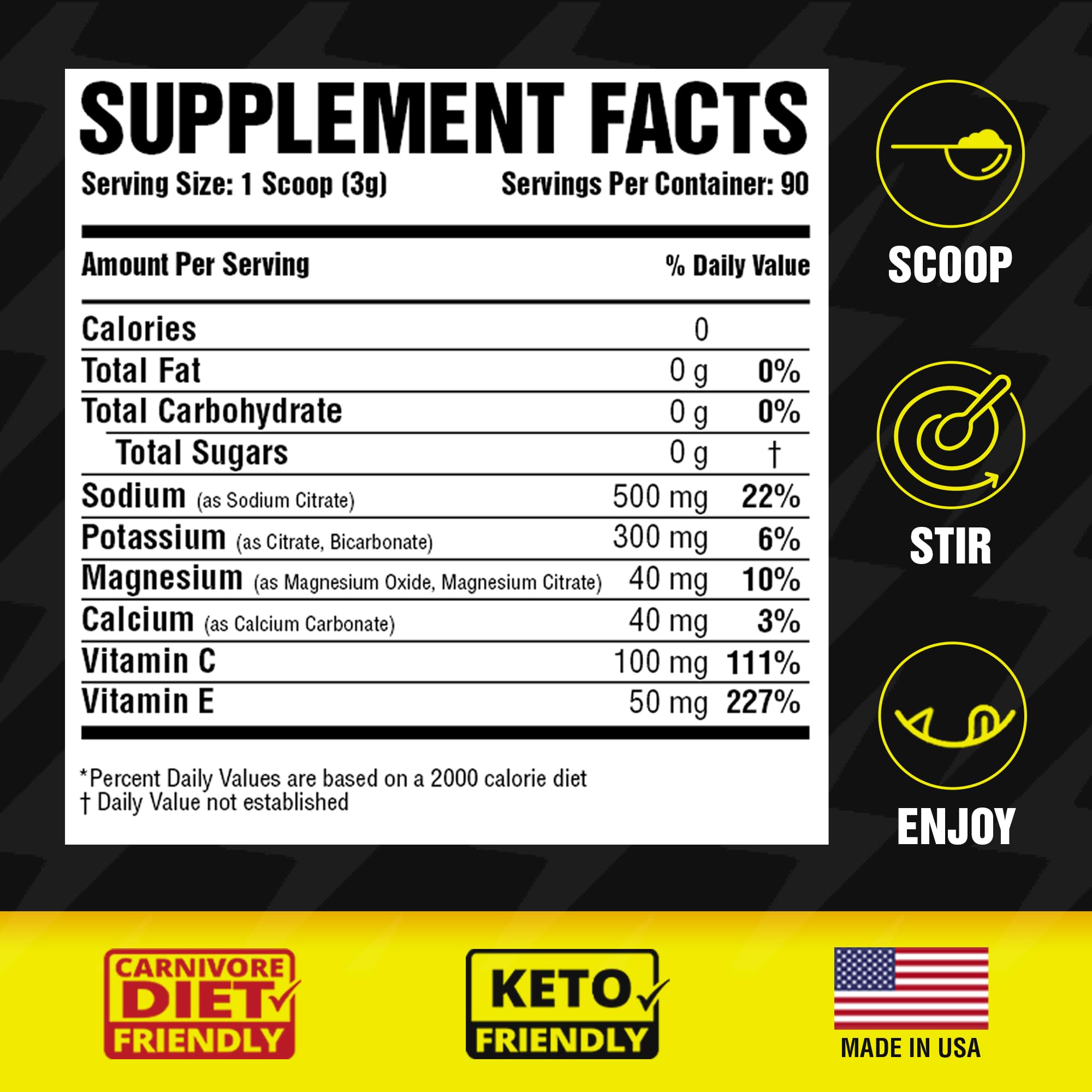 Carnivore Electrolytes formula from the USA supports sustained energy without sugar.