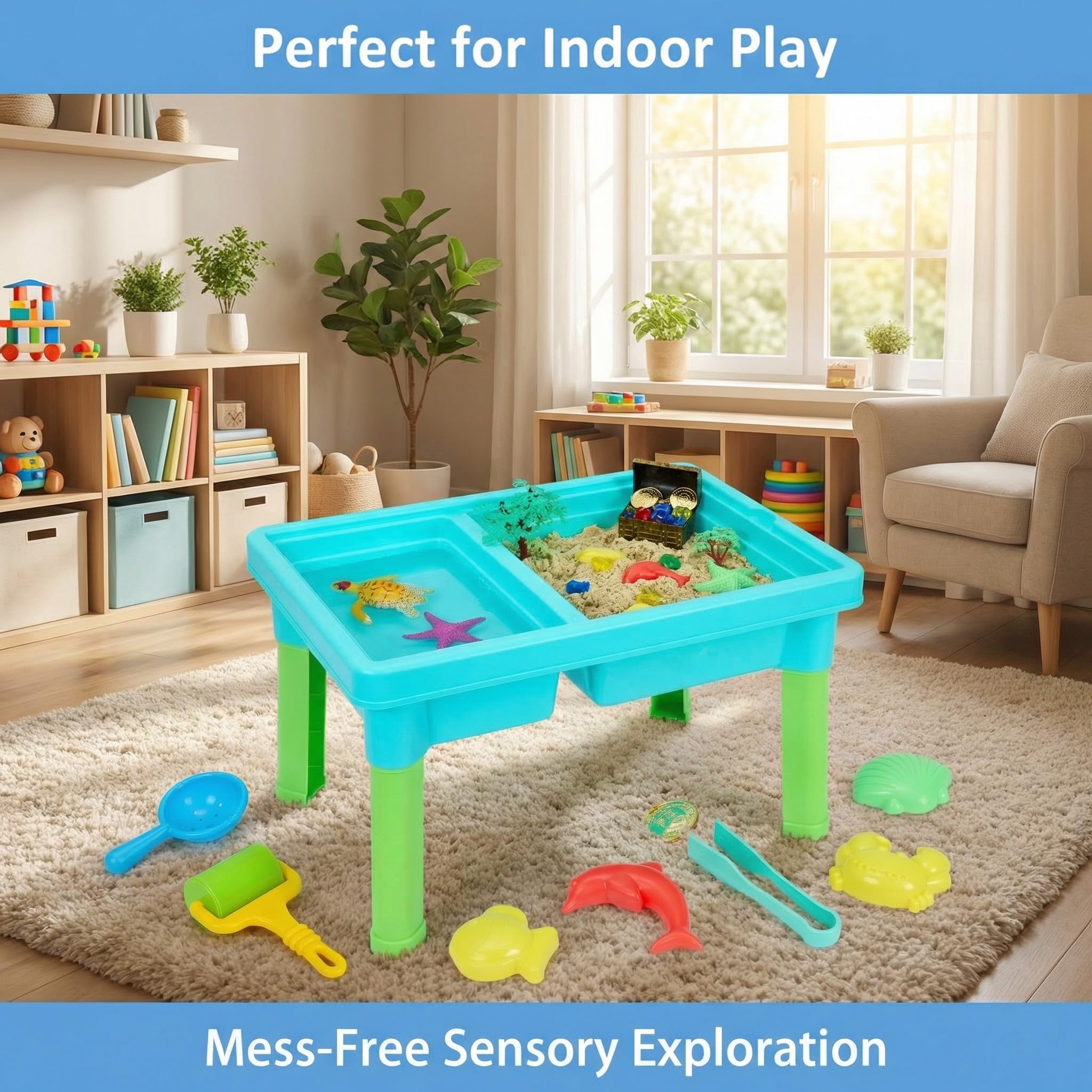 Indoor and outdoor ready Carolart Ocean Sensory Table for versatile use
