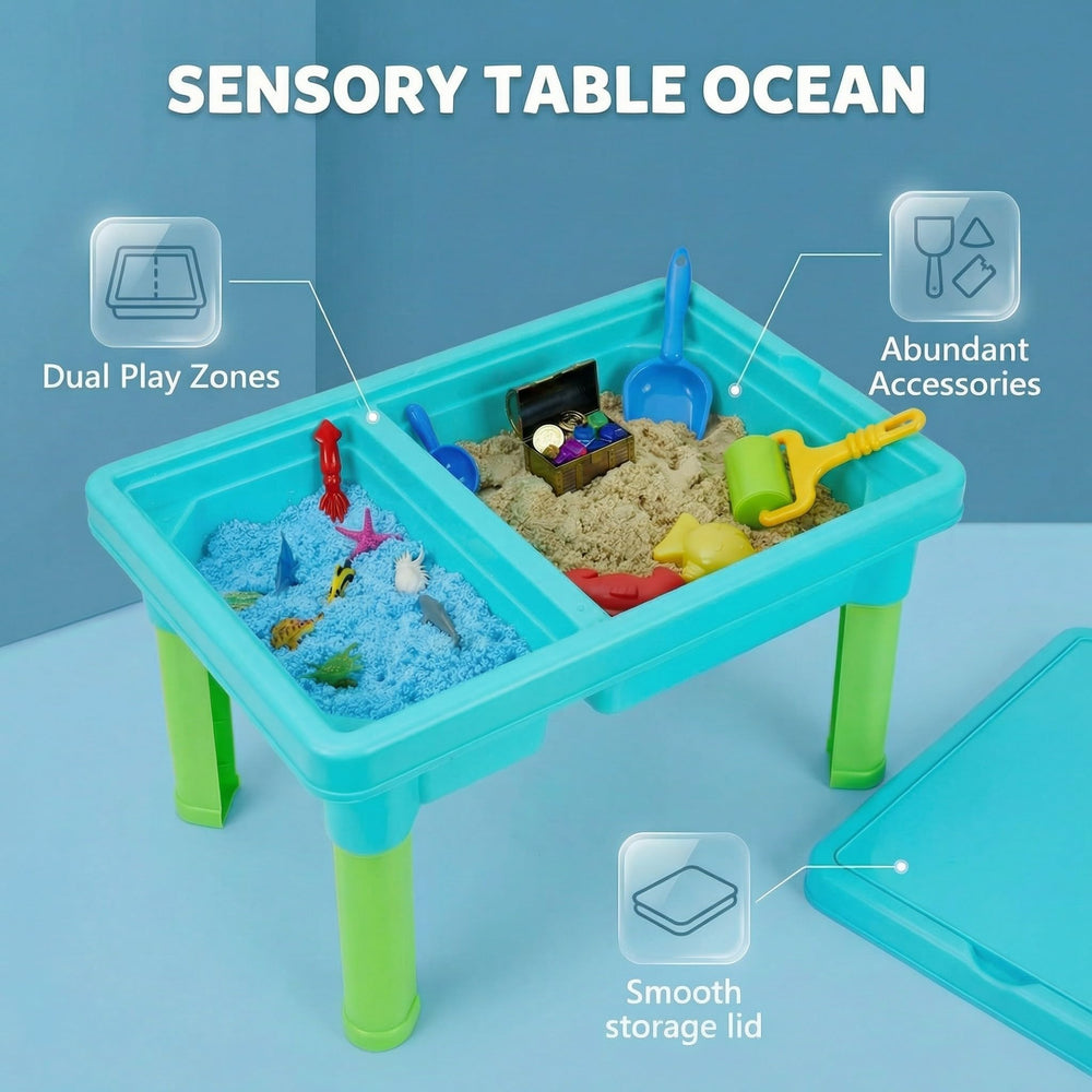 Scoop, roller, and tongs aid precise grasp during sensory play