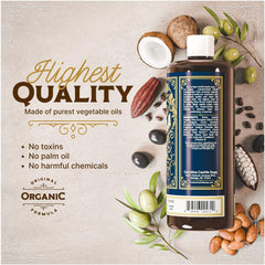 Carolina Castile Tobacco Vanilla cocoa butter scene conveys rich, moisturizing lather without drying