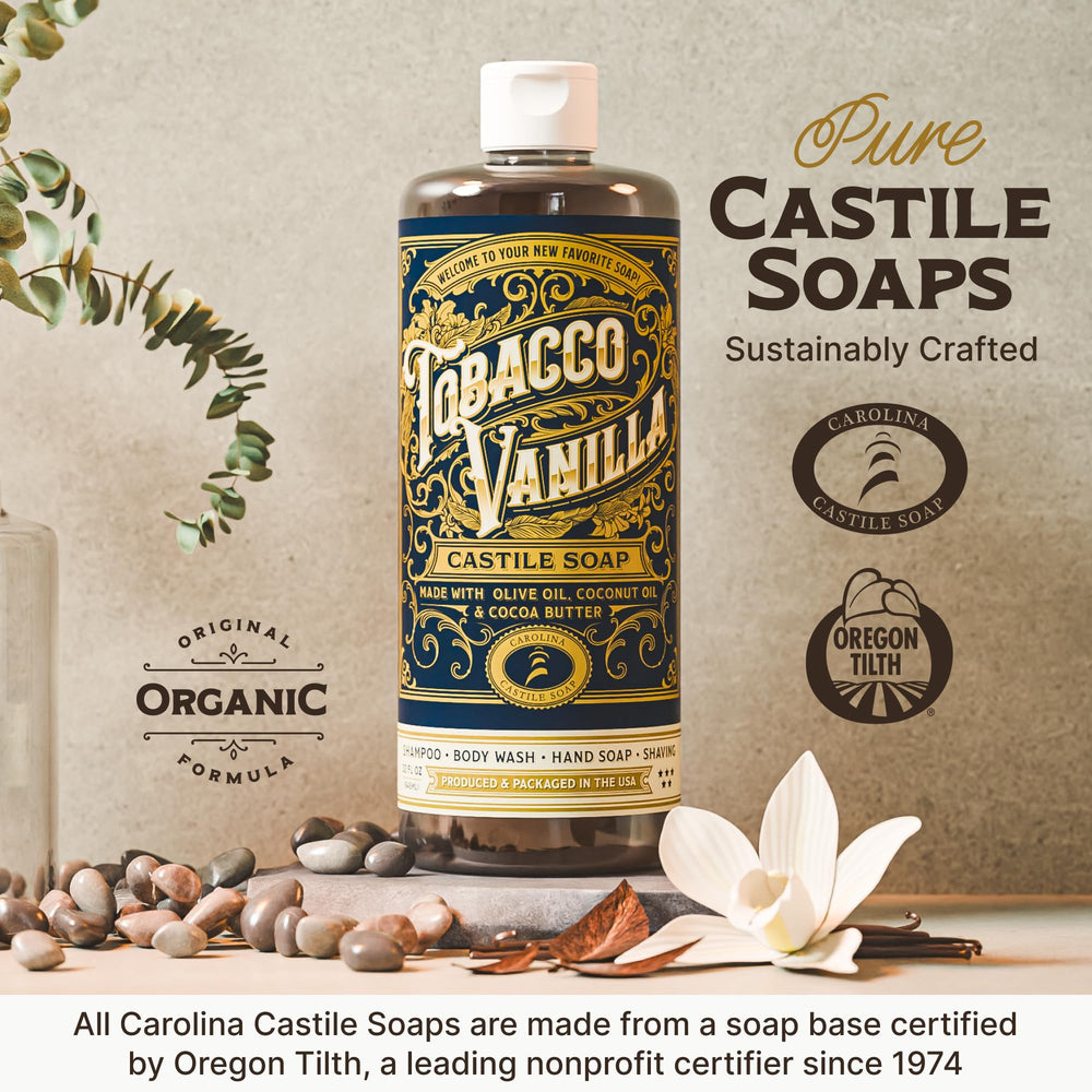 Carolina Castile Tobacco Vanilla made in USA image confirms domestic production and quality