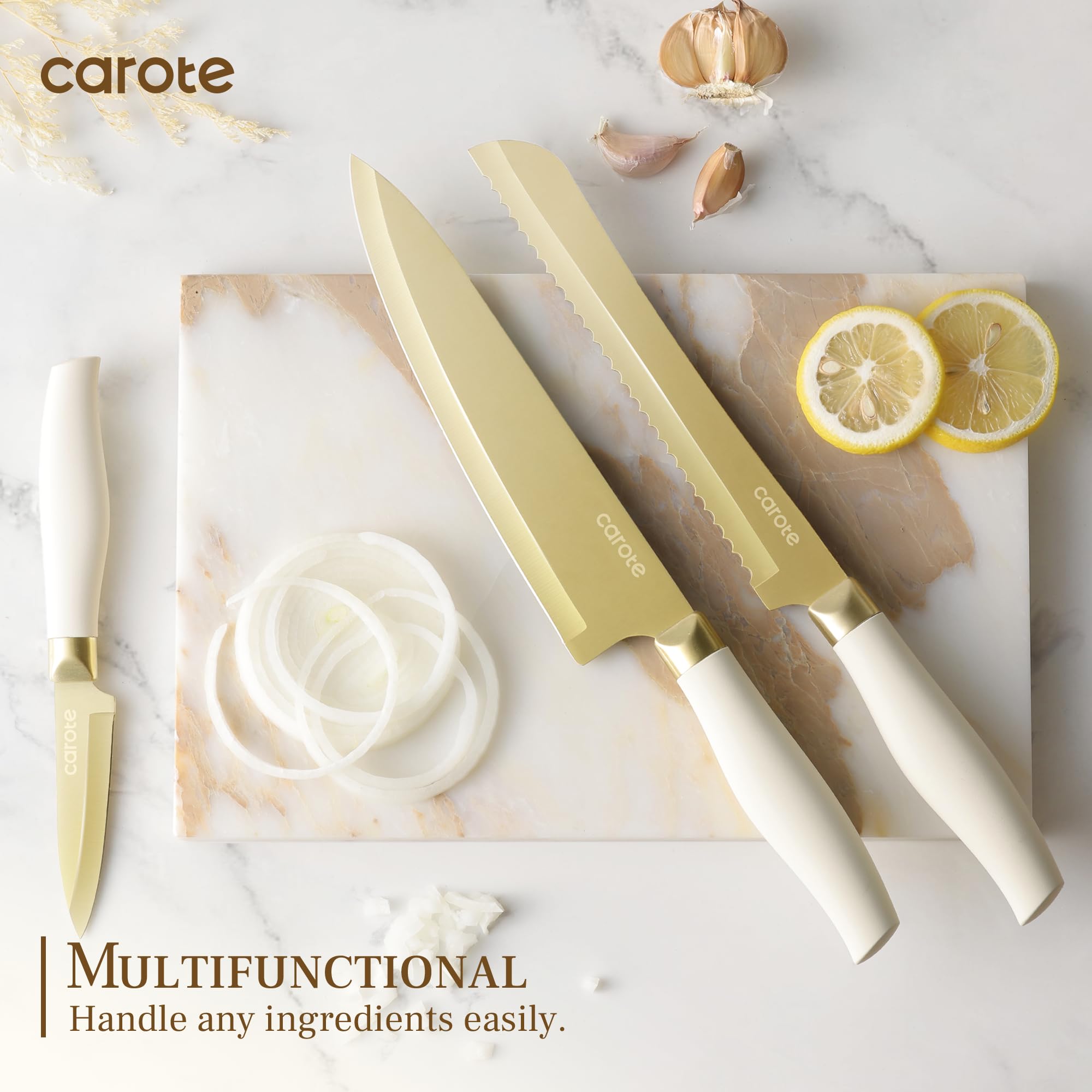 CAROTE ergonomic slip-resistant handles provide comfortable control in use.