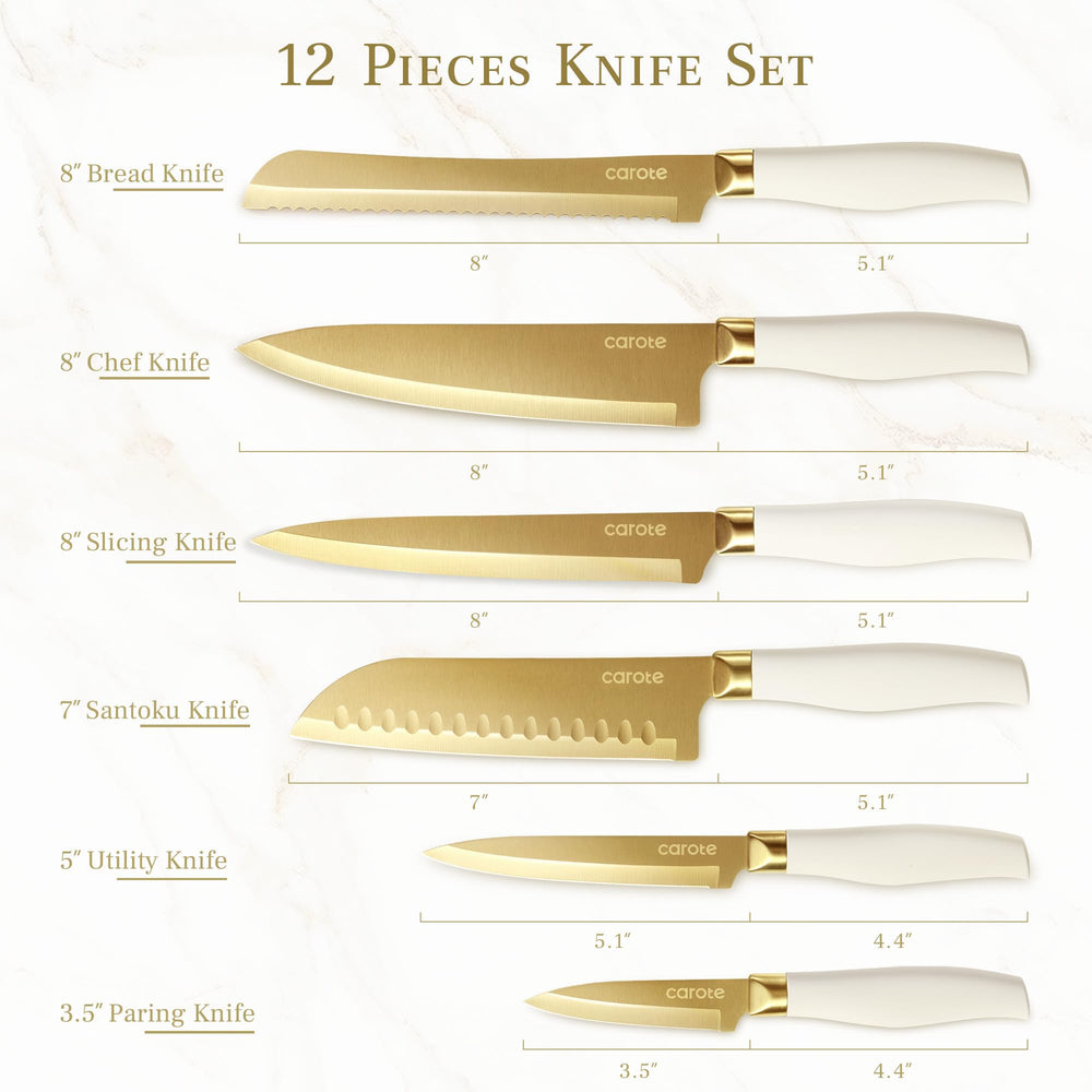 CAROTE gold titanium coating close-up highlights durability and nonstick surface.