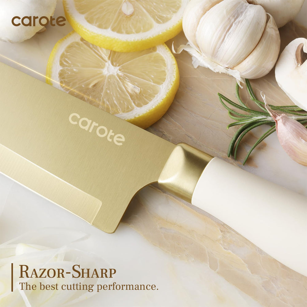CAROTE rustproof stainless steel blades stay sharp during daily chopping.