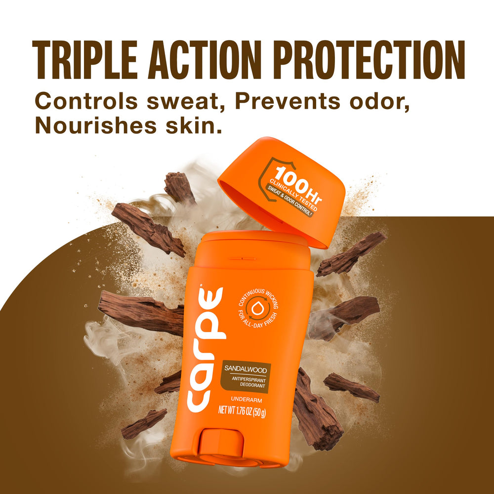 Carpe clean sport deodorant bottle delivers reliable protection and fresh fragrance.