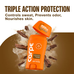 Carpe clean sport deodorant bottle delivers reliable protection and fresh fragrance.