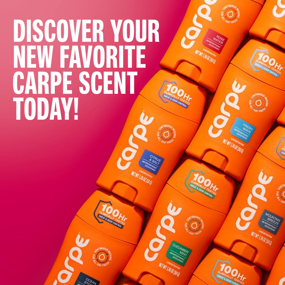 Carpe clear-drying formula prevents sticky residue on skin and clothing