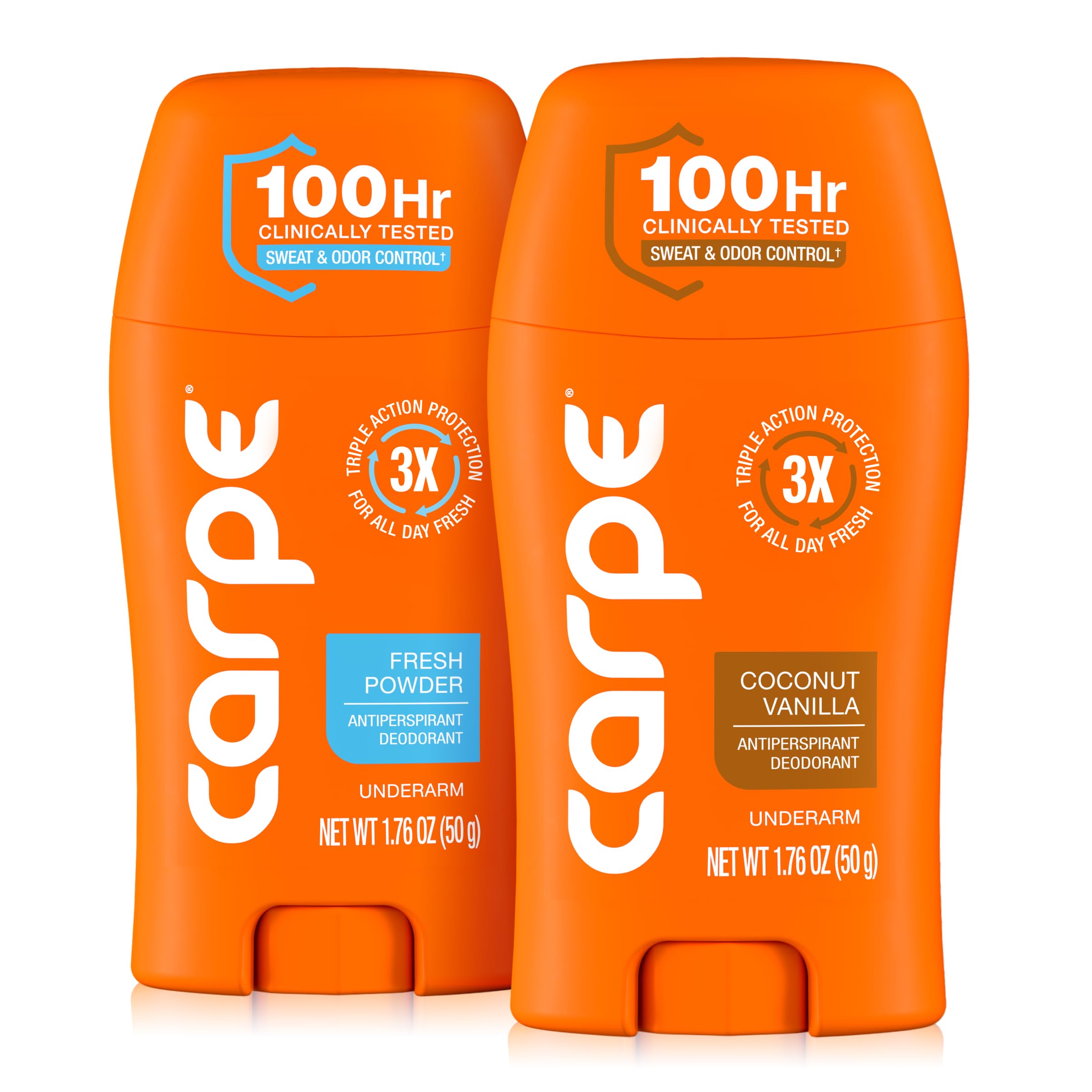 Carpe Coconut Vanilla packaging shows premium design for all-day protection.