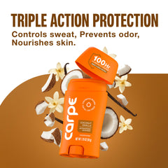Carpe Fresh Powder packaging highlights an alternative fragrance option.