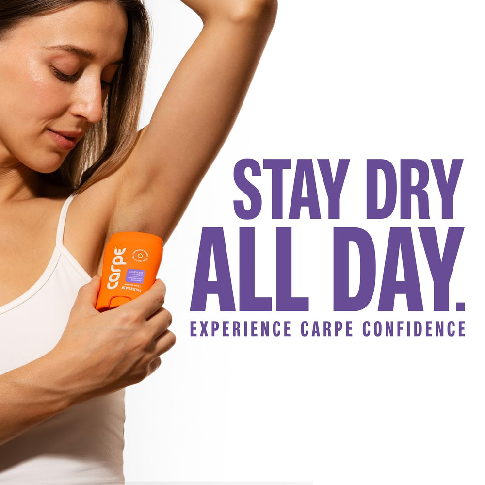 Carpe dermatologist-tested seal emphasizes safety for skin.