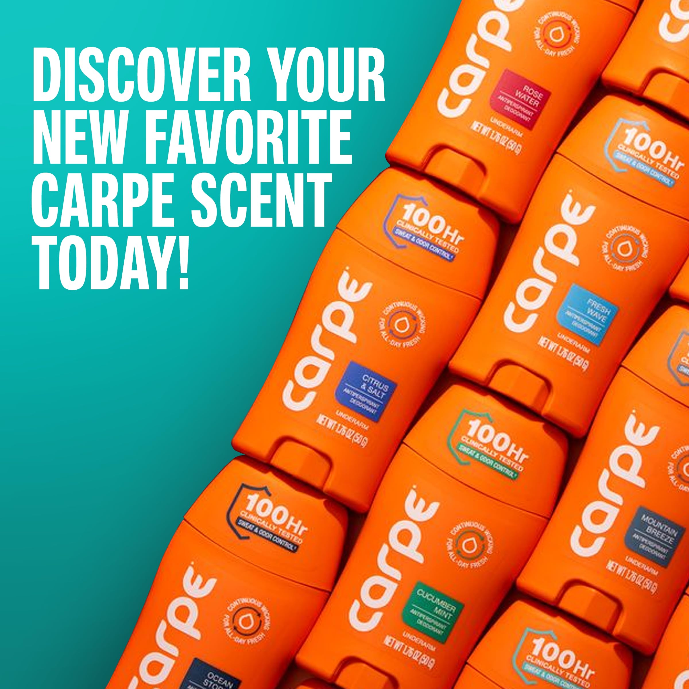 Carpe odor-control on an active day with premium protection