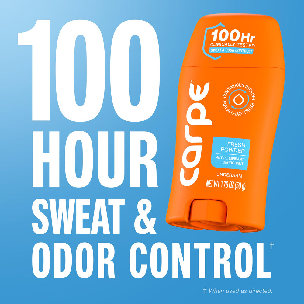 Close-up of Carpe skin-care formula illustrating quick-dry, clear finish.