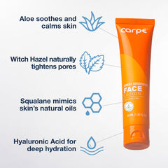 Carpe Sweat Absorbing Face Lotion being applied demonstrates primer-like use for makeup.