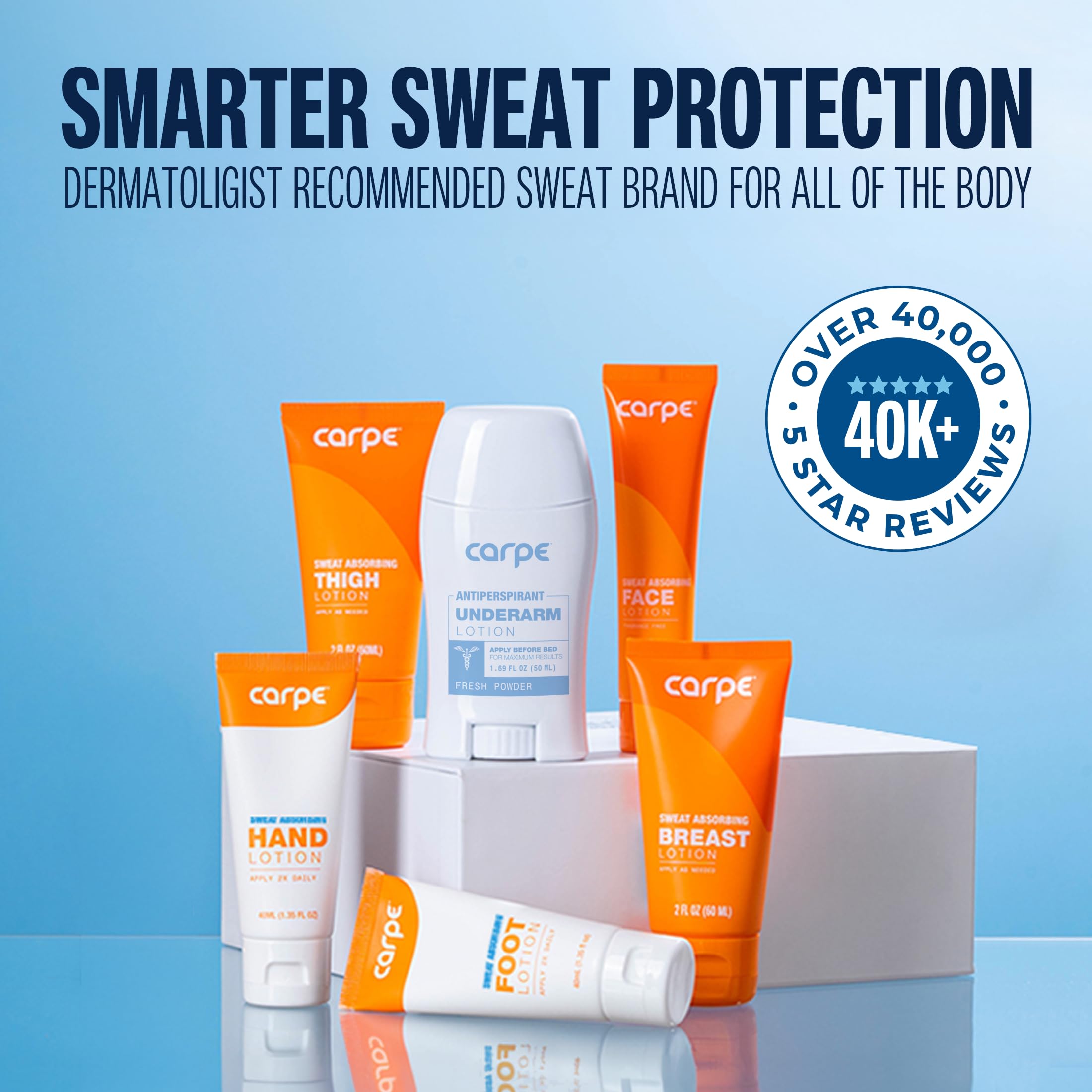 Carpe Sweat Absorbing Foot Lotion ideal for daily use at home or work.