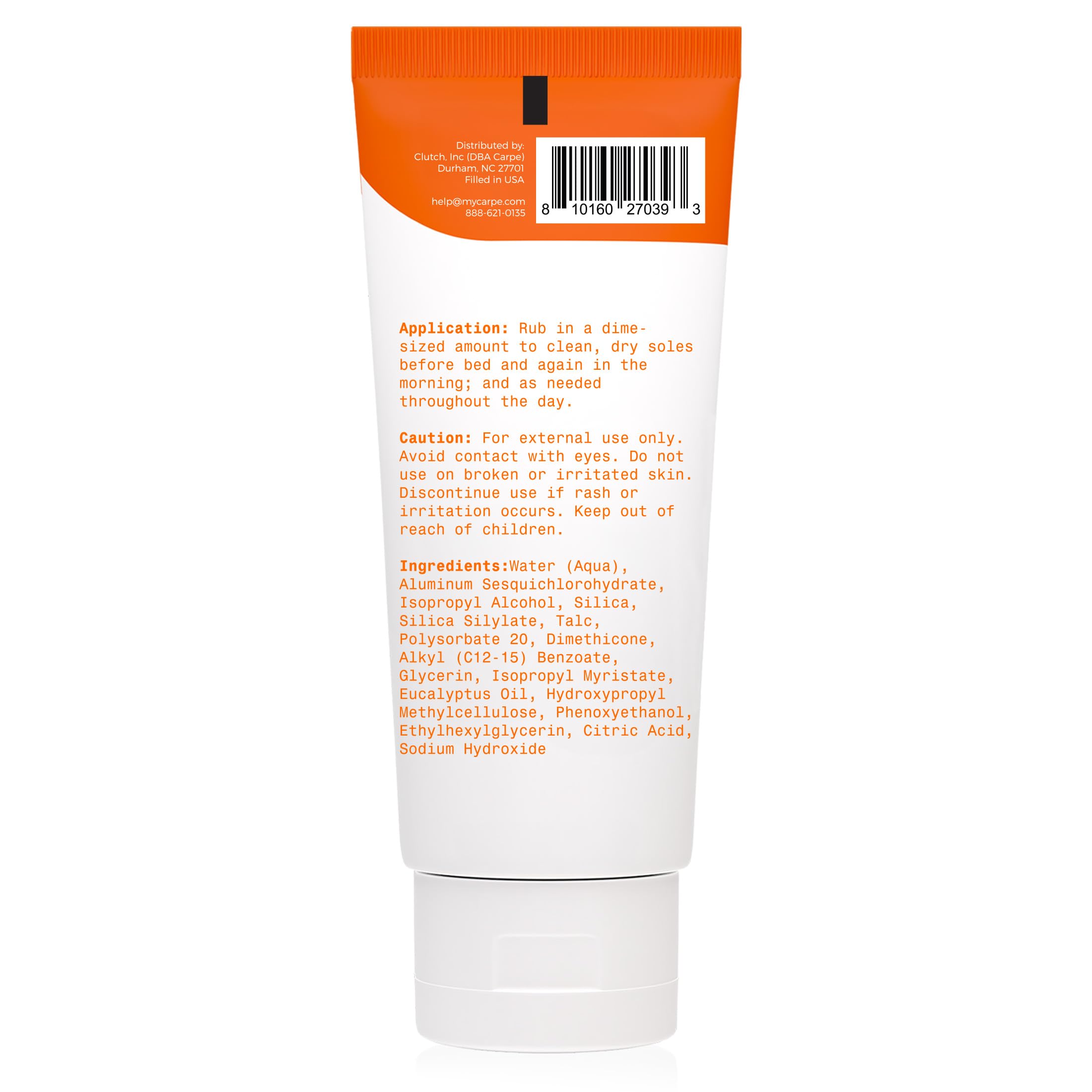 Carpe Sweat Absorbing Foot Lotion made in the USA with safe ingredients.