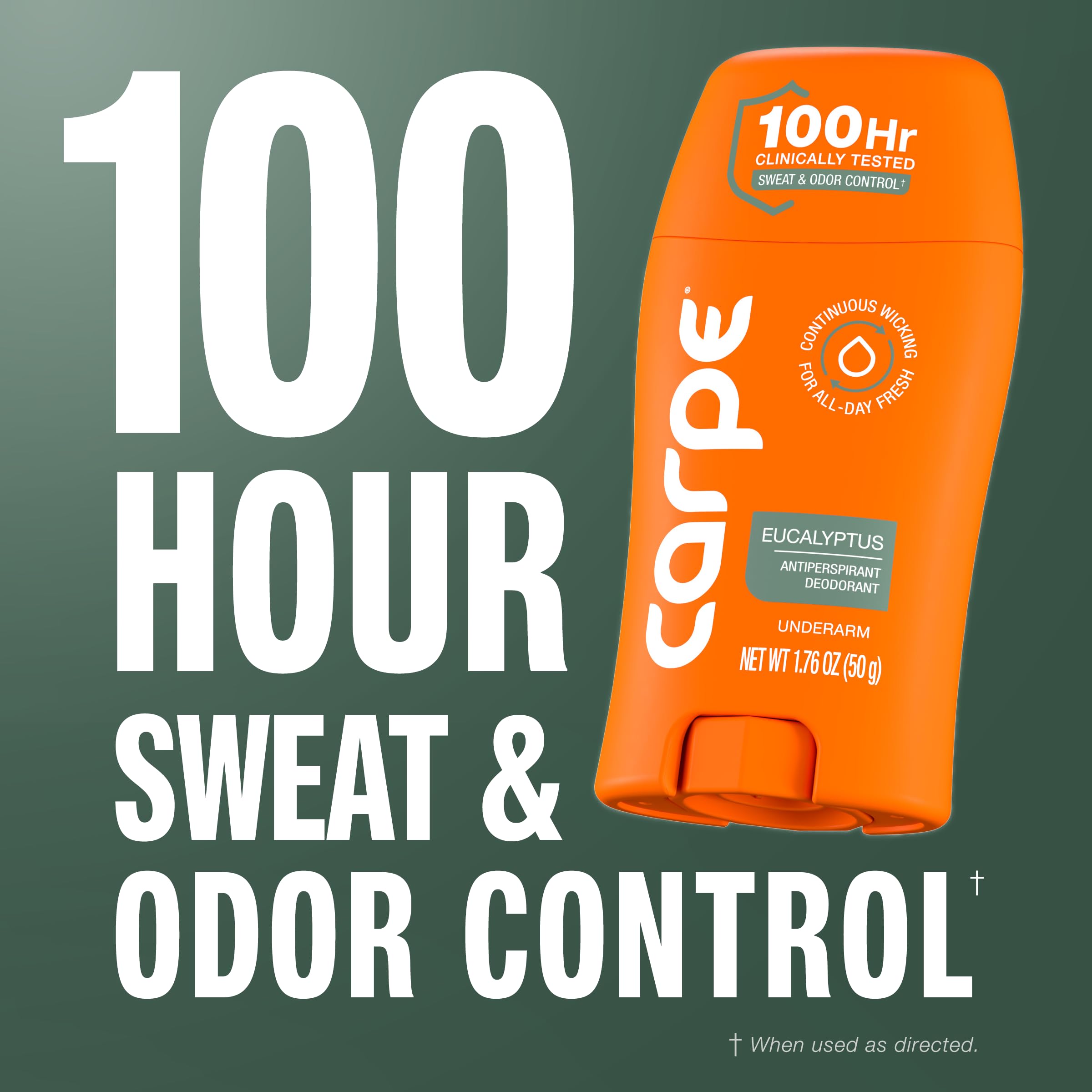 Carpe quick-drying underarm formula dries clear with no residue.