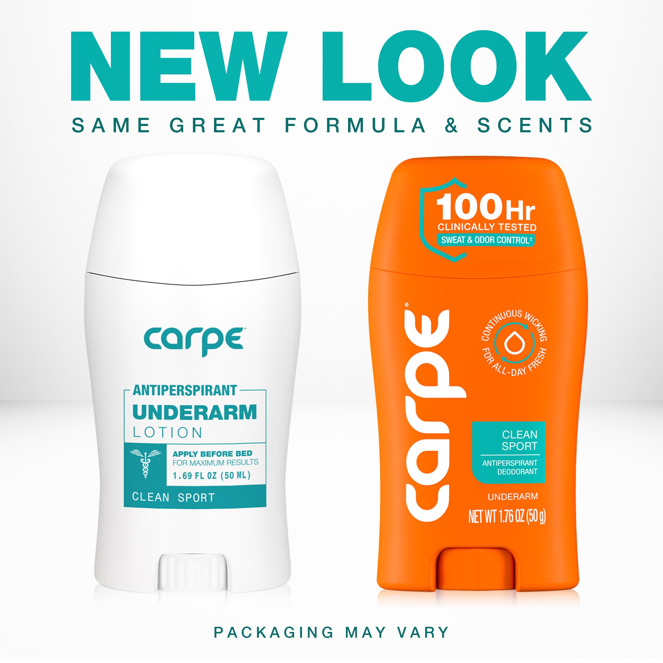 Carpe underarm deodorant application step showing night use for best results