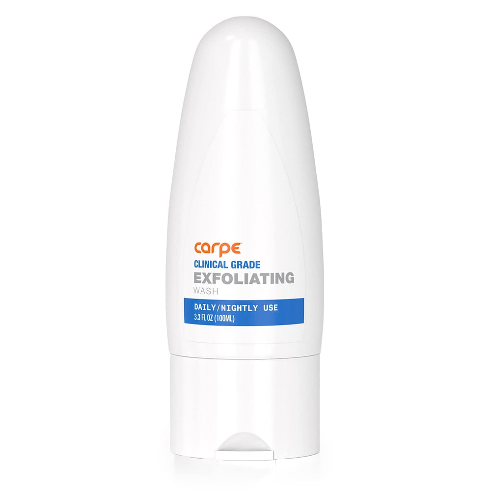 Carpe underarm scrub packaging highlights vegan and paraben-free formula