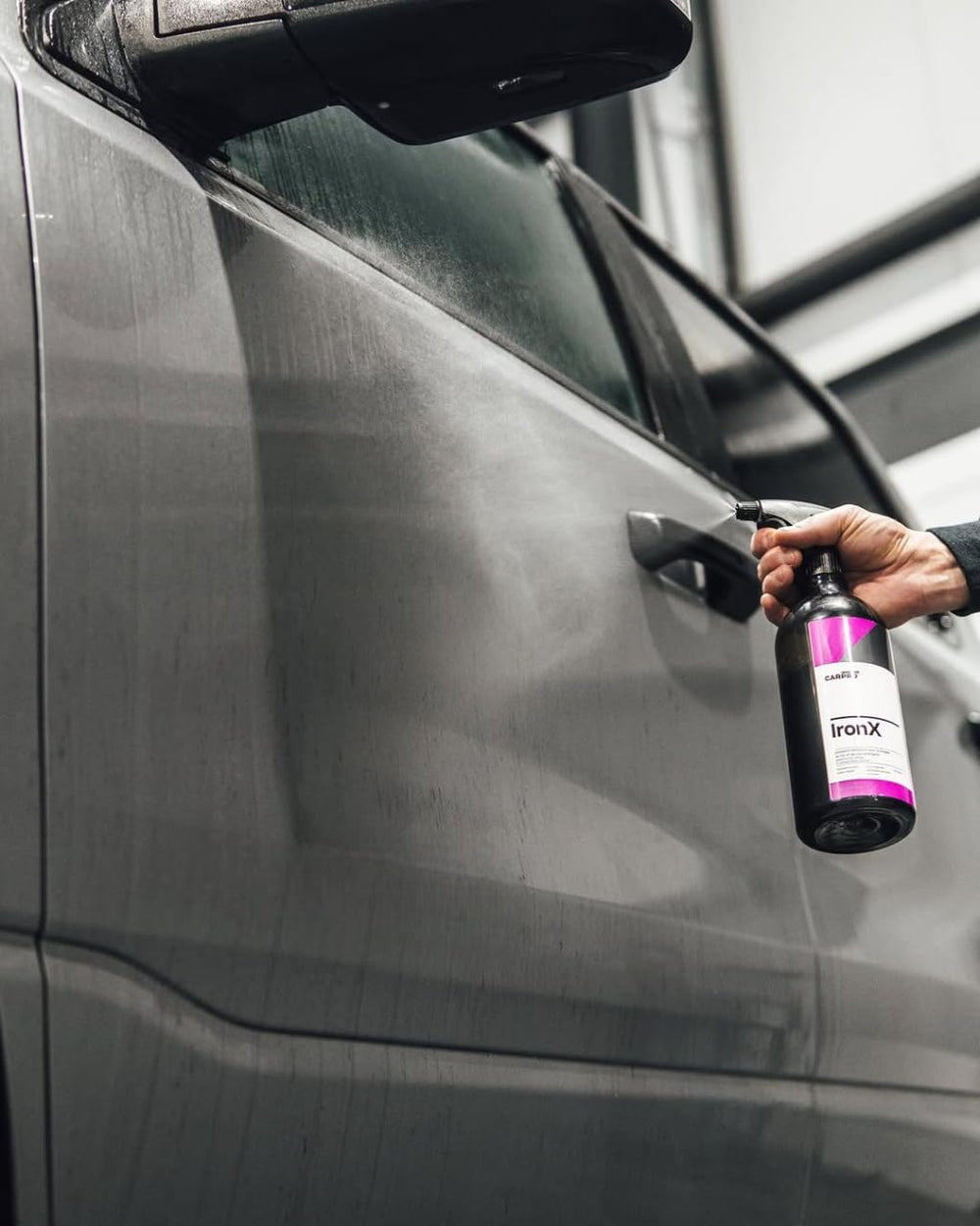 CARPRO IronX safely treats gloss paint and chrome surfaces.