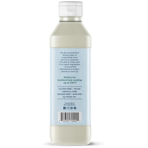 Carrington Farms kitchen setup with liquid coconut oil ready to use