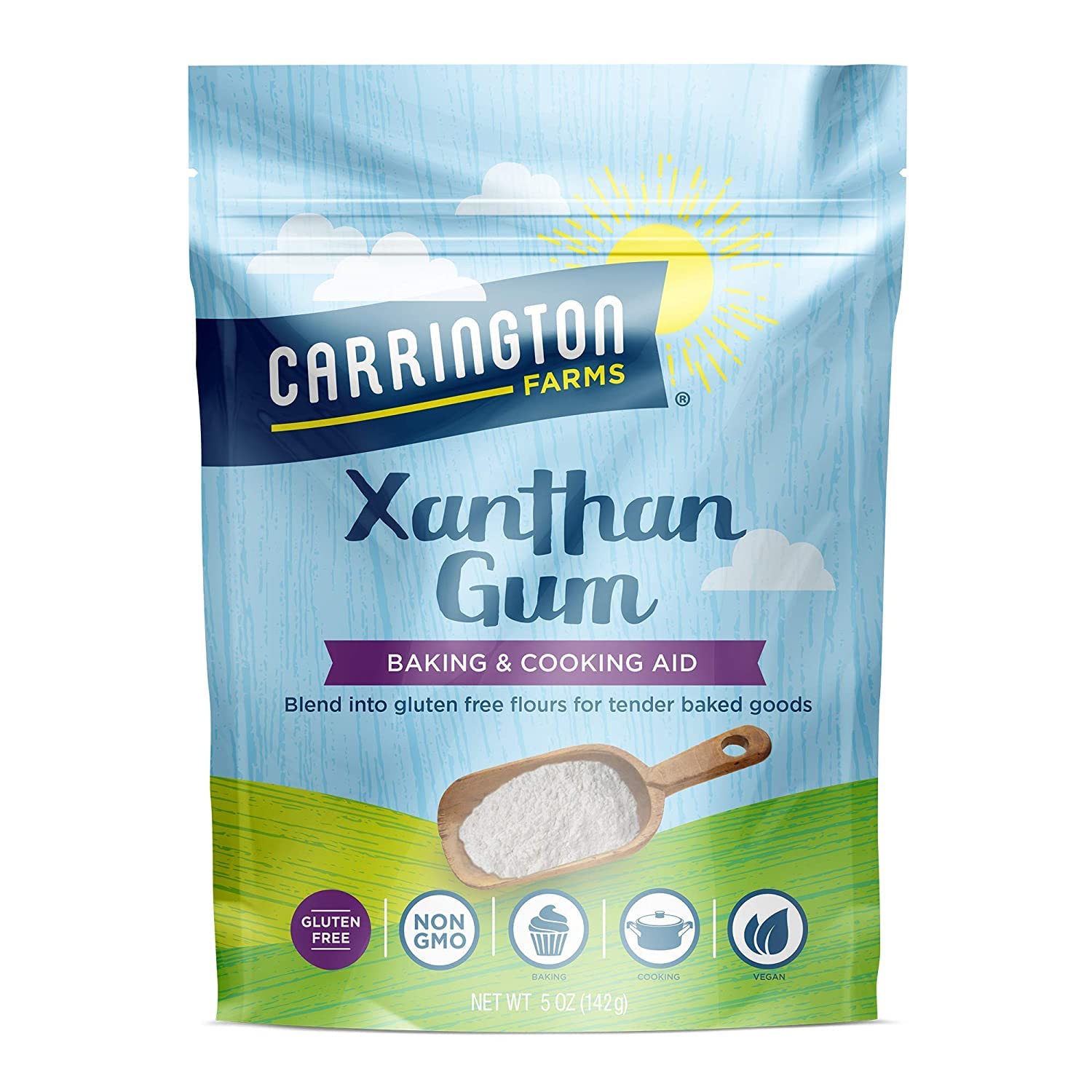 Carrington Farms Xanthan Gum pouch for gluten-free baking versatility