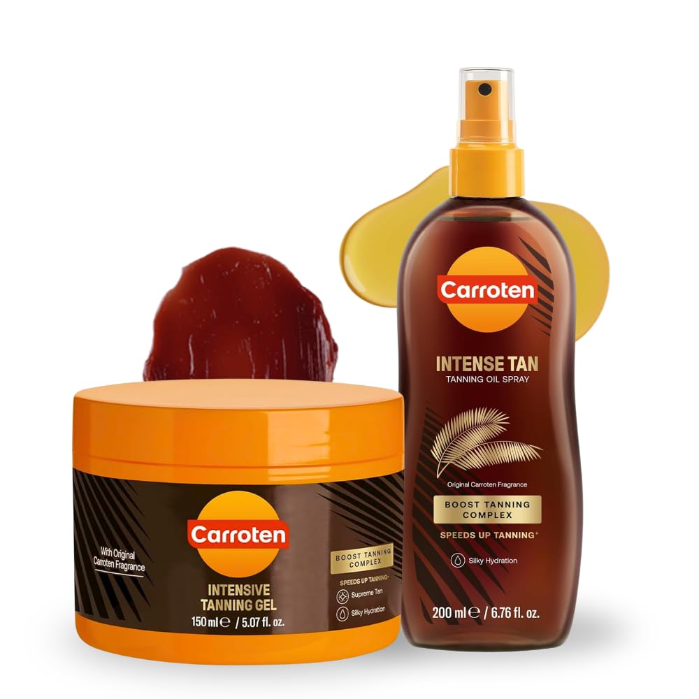 Carroten Intensive Tanning Gel close-up showing smooth, even coverage for an even tan.