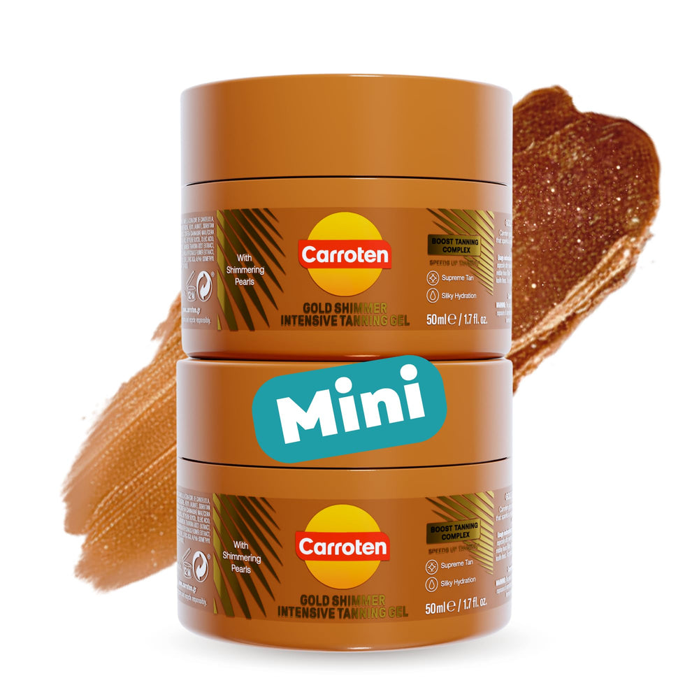 Carroten Mini Shimmer Gold bottle with instant bronze glow for immediate color