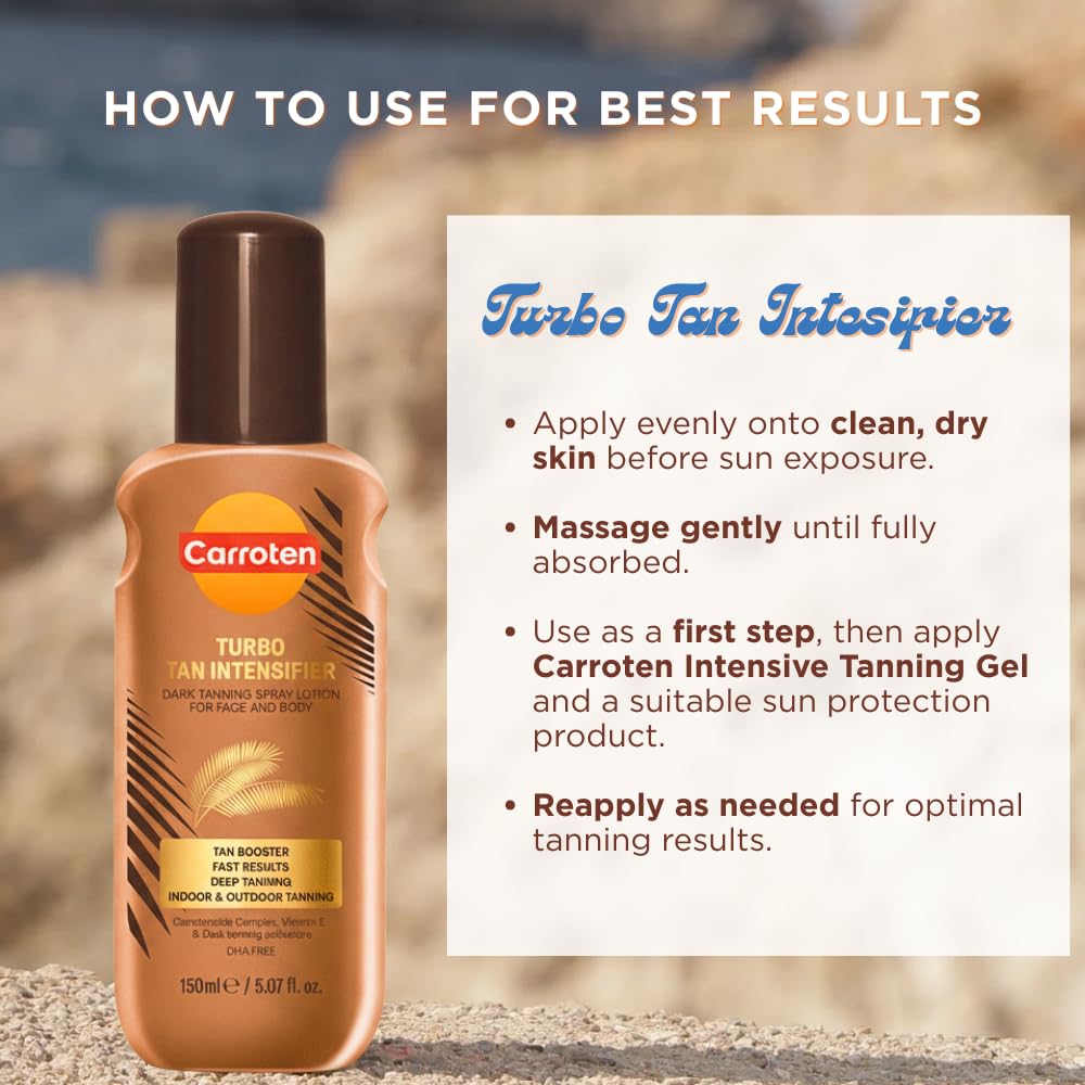 Carroten Turbo Tan Intensifier quick-dry spray for year-round use