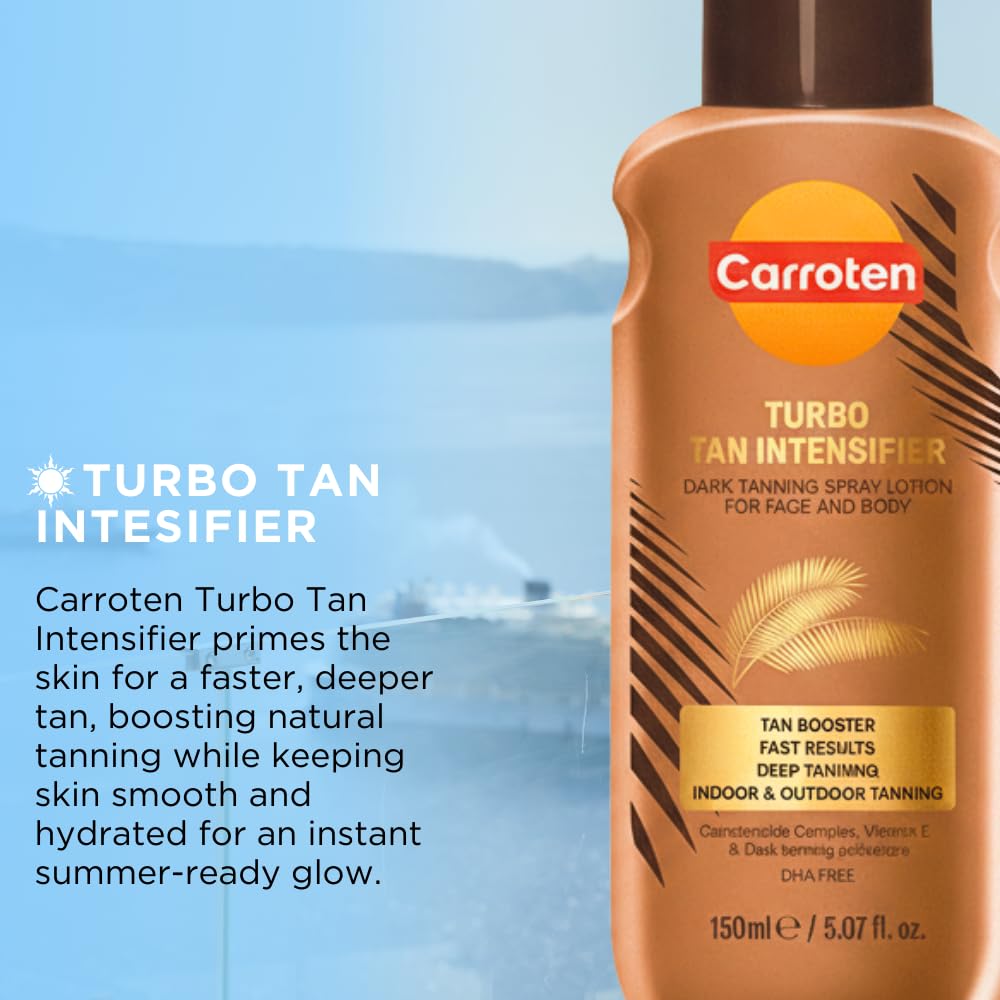 Carroten Turbo Tan Intensifier vitamin E infusion nourishes skin while tanning