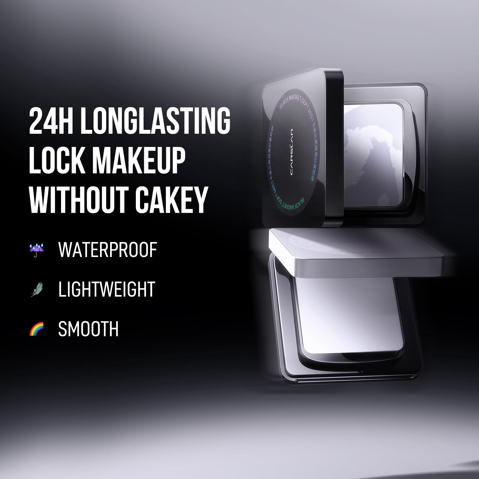 CARSLAN 24H oil-control powder locks makeup and reduces shine.