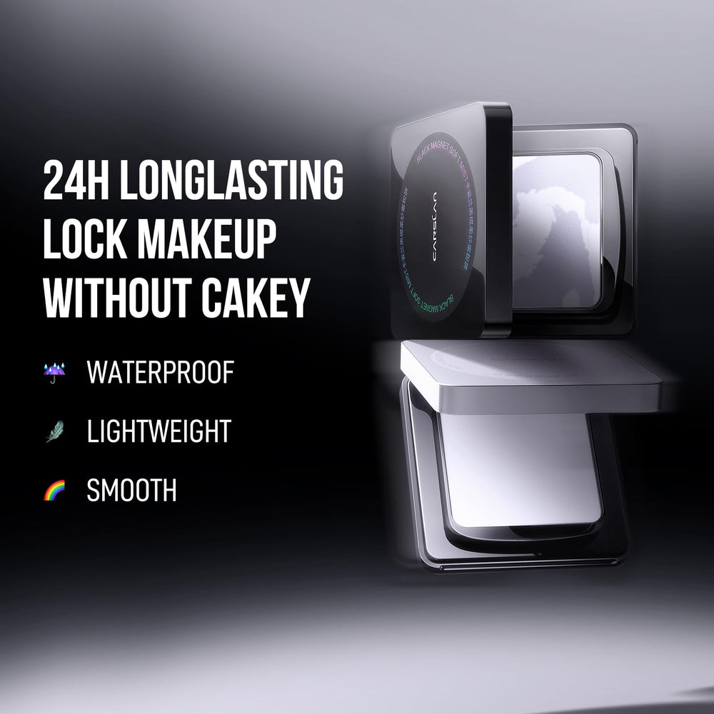 CARSLAN 24H oil-control powder locks makeup and reduces shine.