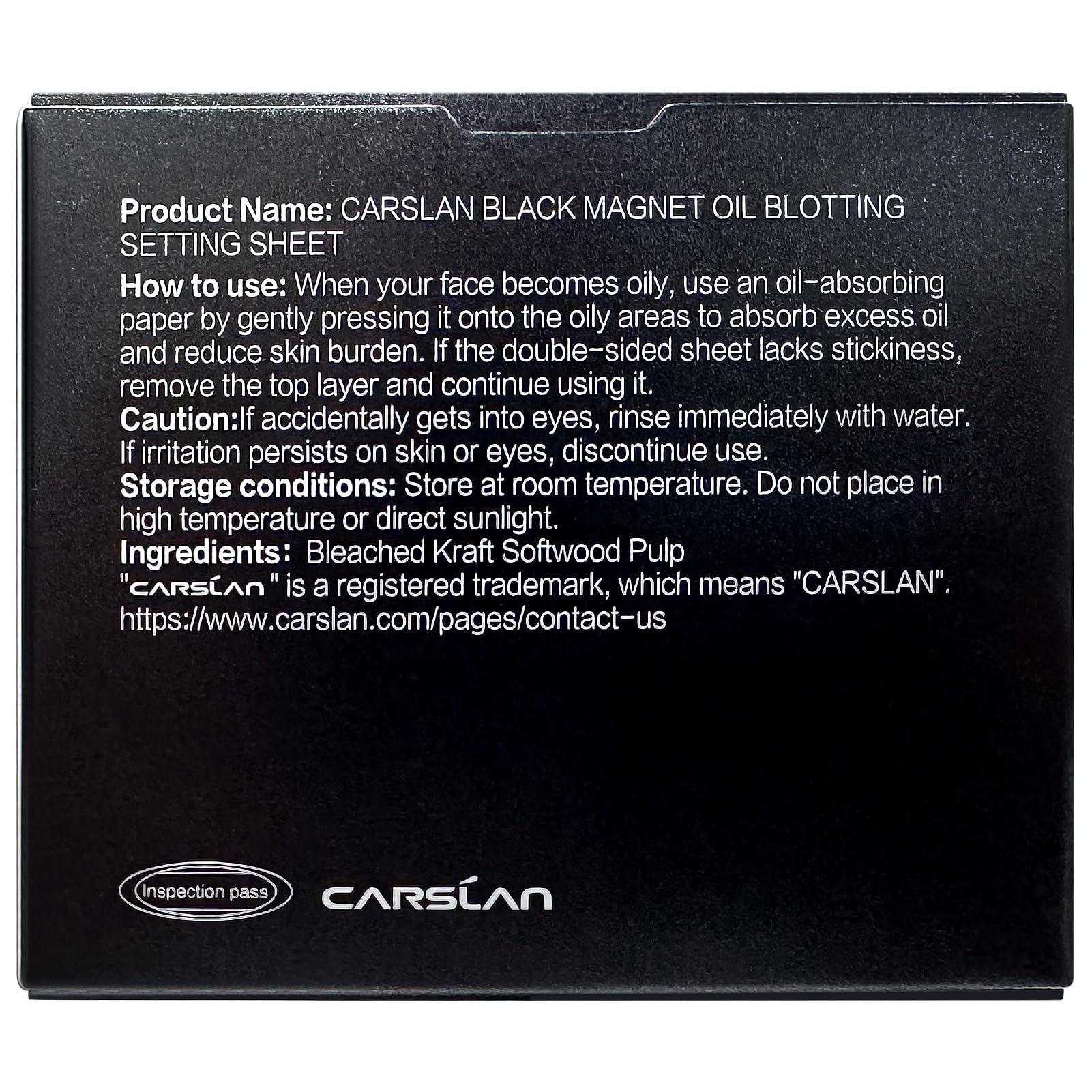 CARSLAN natural plant fiber blotters are skin-friendly and residue-free.