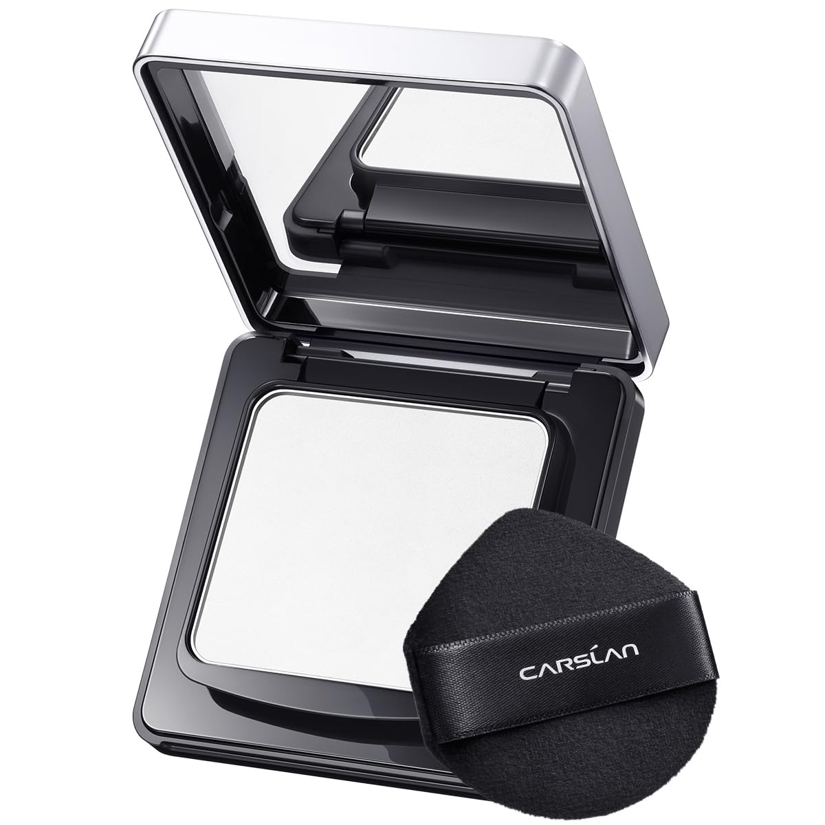 CARSLAN waterproof powder compact with translucent finish for all-day oil control.