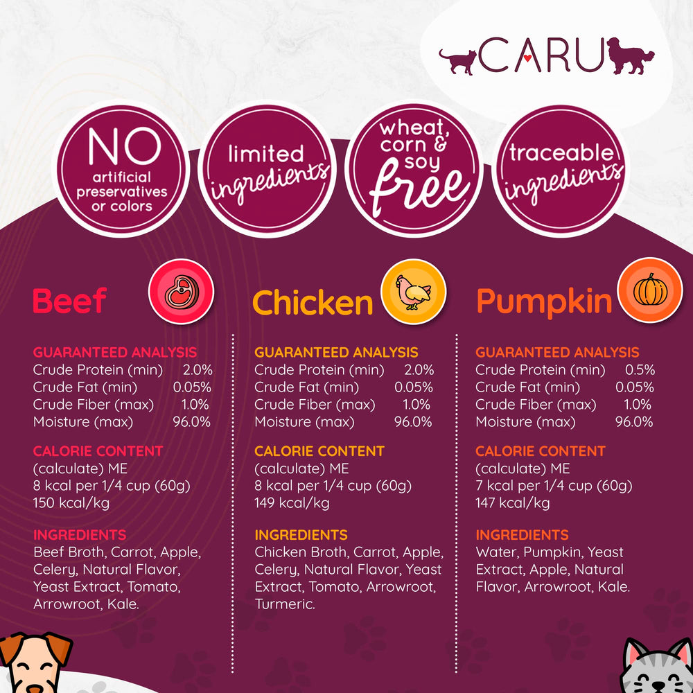 Caru Daily Dish bone broth drizzle over dry food to improve flavor