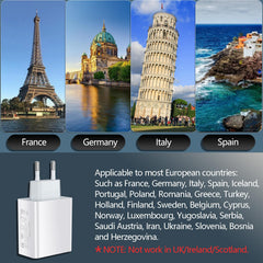 CARZONJX Type-C wall charger supports PD and QC for versatile compatibility.