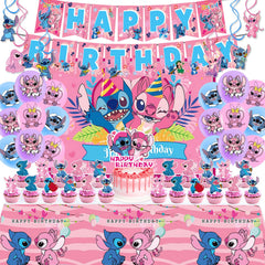 CasaCraze Stitch banner for an angel birthday party with bright, celebratory visuals.