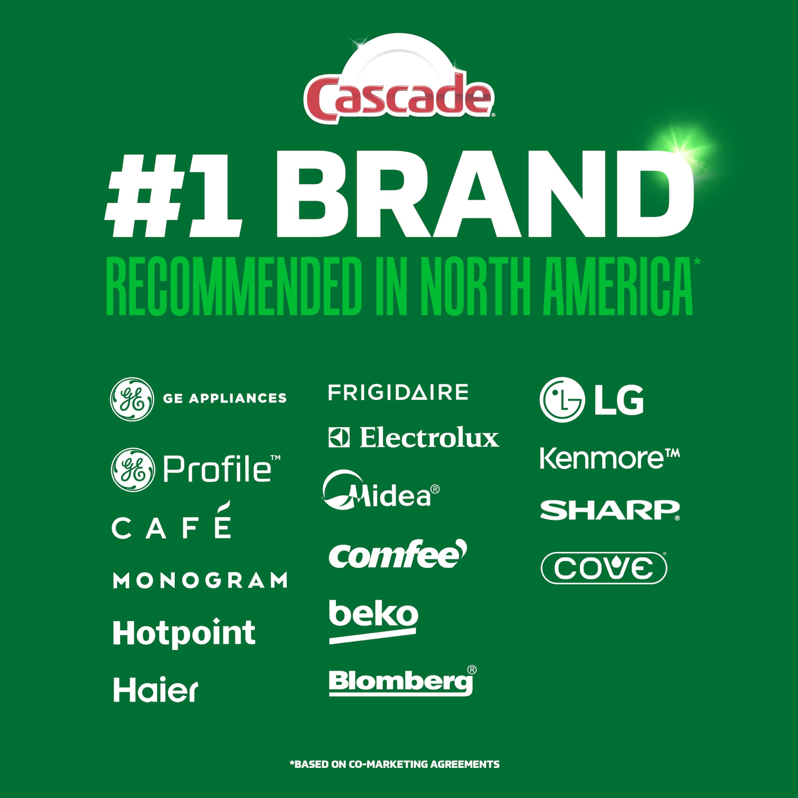 Cascade Complete dishwasher pods pack shot highlights value and long-lasting supply.