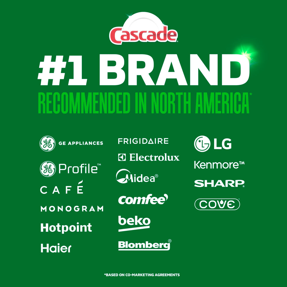 Cascade Complete dishwasher pods pack shot highlights value and long-lasting supply.