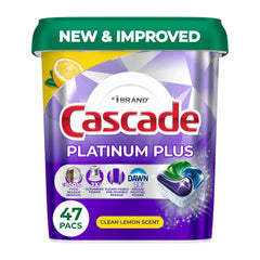 Cascade Platinum Plus ActionPacs Lemon packaging showing easy loading