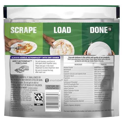 Cascade Platinum is safe for plumbing and dishwashers.