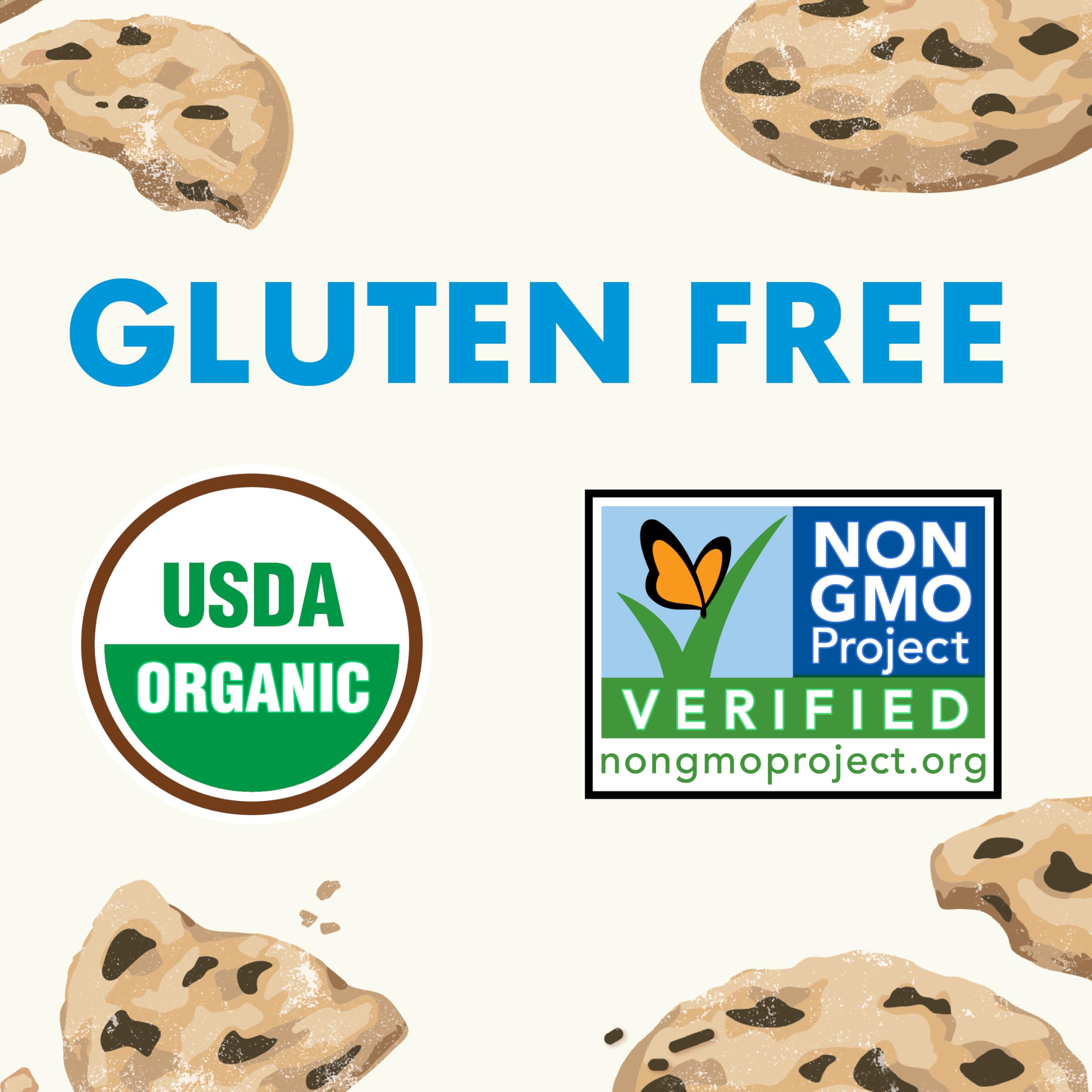 Gluten-free label on Cascadian Farm Cookie Crunch Cereal packaging