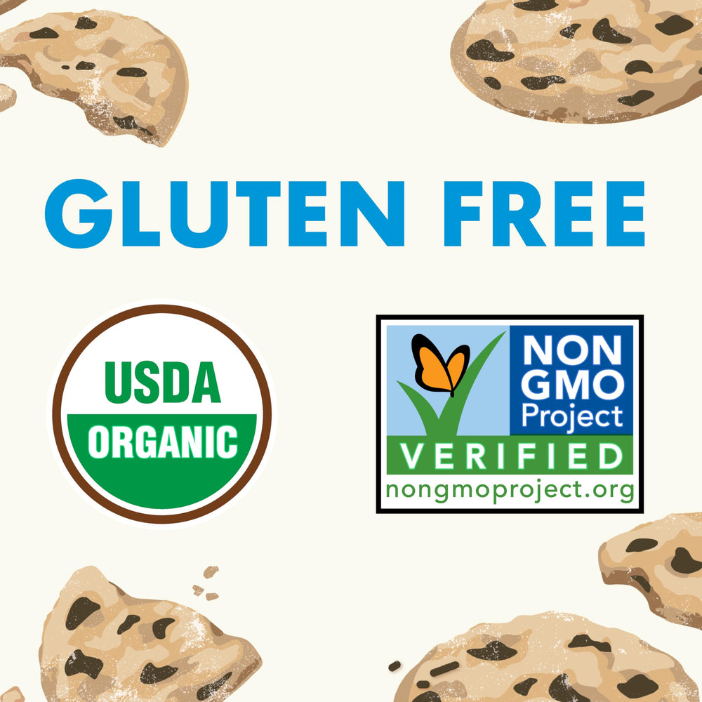 Gluten-free label on Cascadian Farm Cookie Crunch Cereal packaging