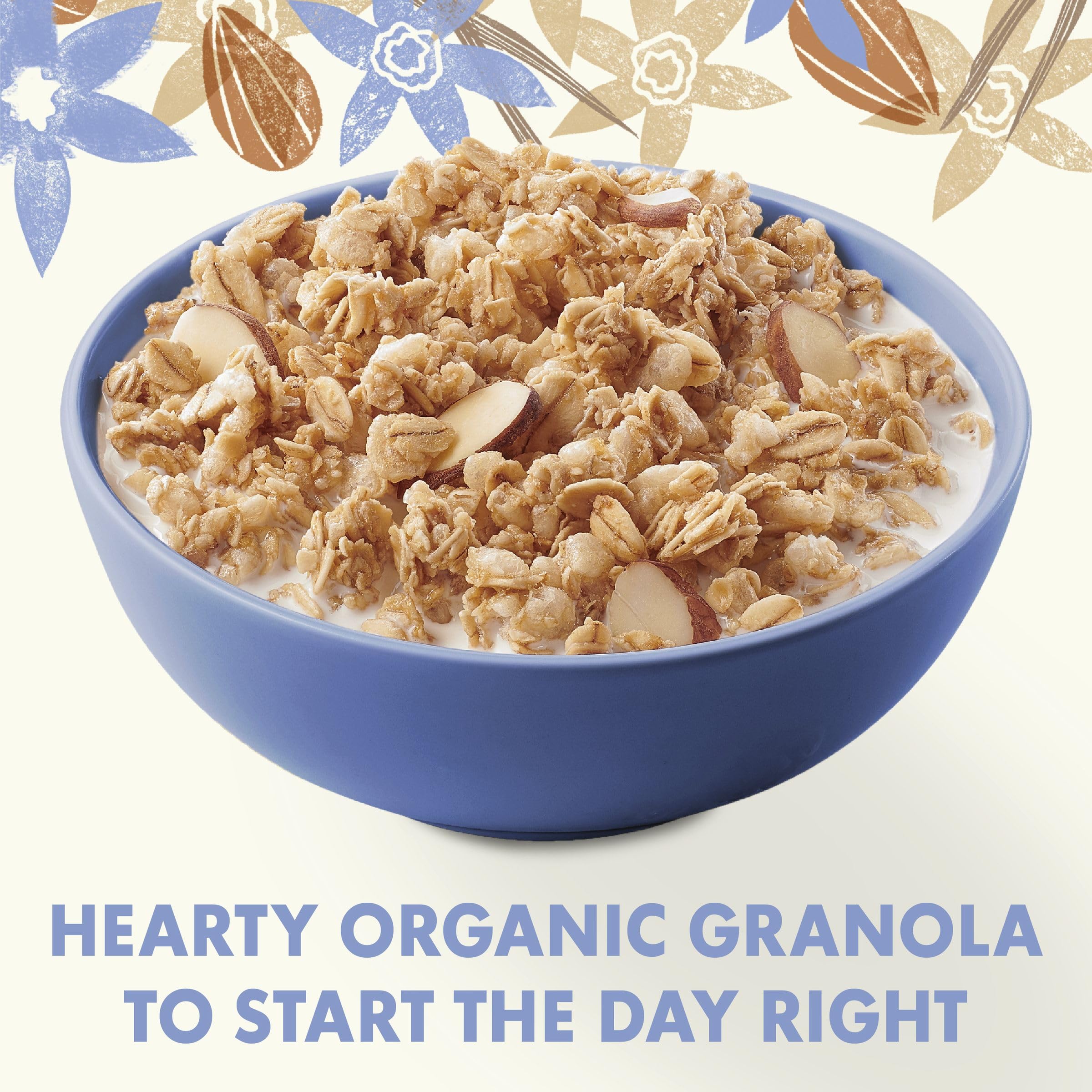 Granola bowl with milk featuring Cascadian Farm for a wholesome start to the day.