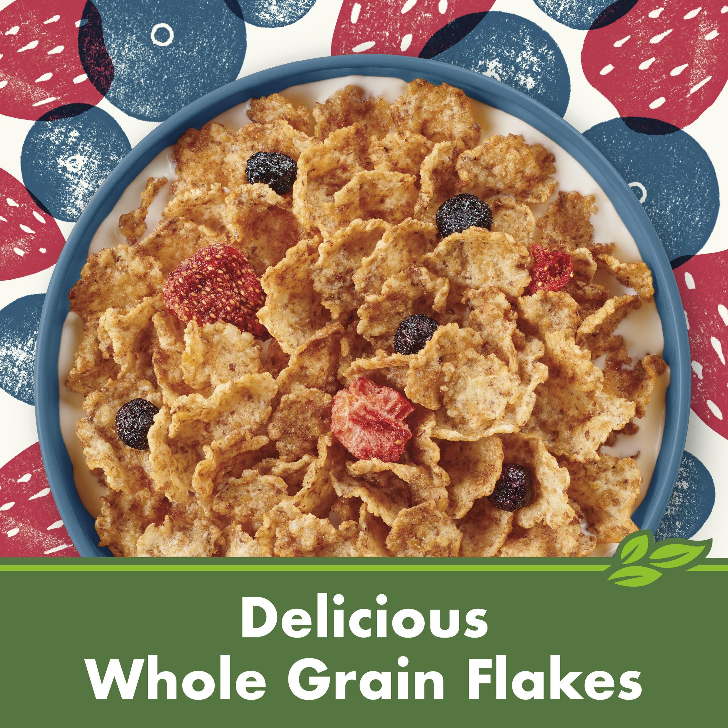 Cascadian Farm Mixed Berry Cereal served with yogurt for crunchy fruit-forward choice.