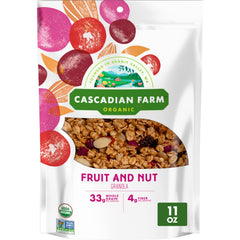 Cascadian Farm Organic Granola packaging front in resealable pouch for freshness.