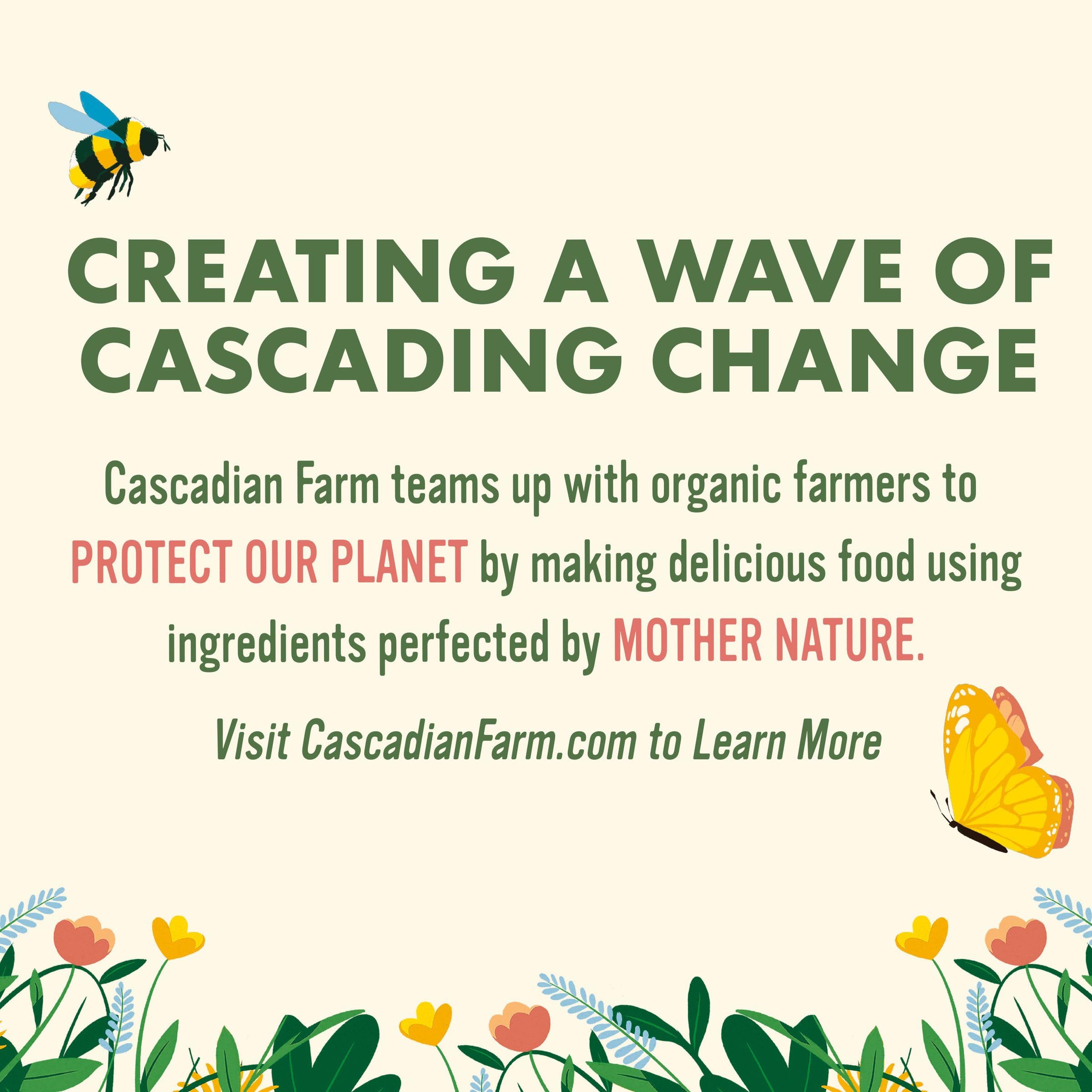 Cascadian Farm resealable pouch for convenient snacking.