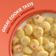 Cascadian Farm Sprinkle Cookie Crunch cereal crunch detail highlights whole grain goodness in every bite.