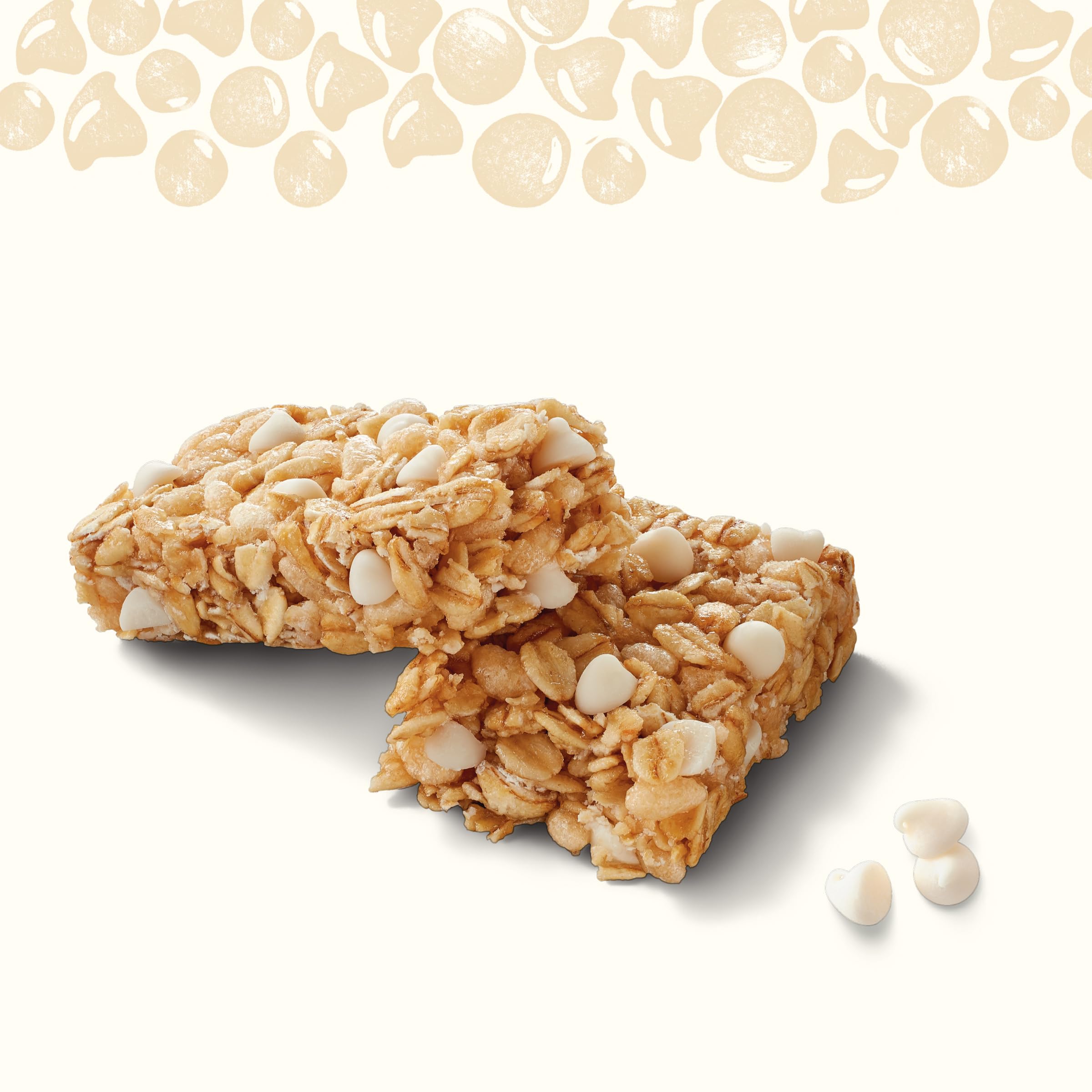Cascadian Farm vanilla chip granola bar on pantry shelf, ready for anytime snacking.