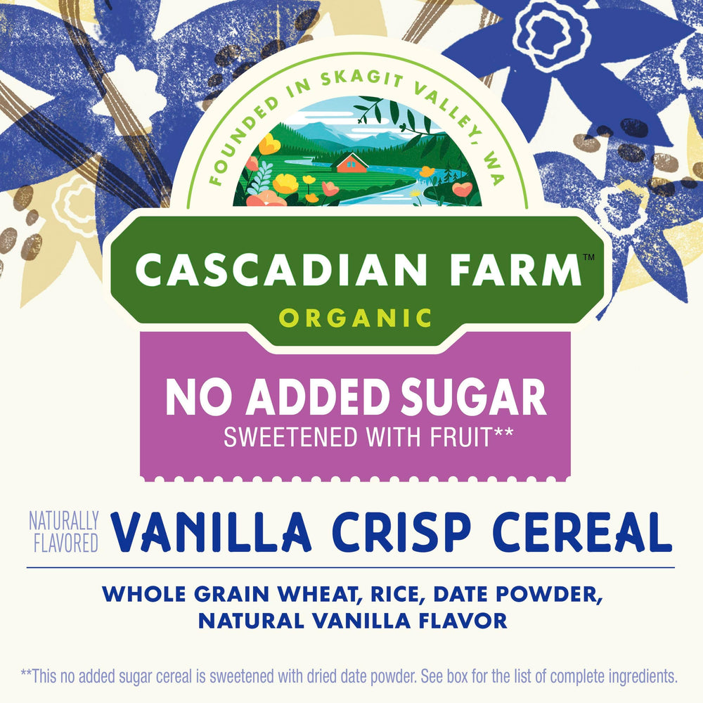Cascadian Farm Vanilla Crisp cereal over yogurt for crunch