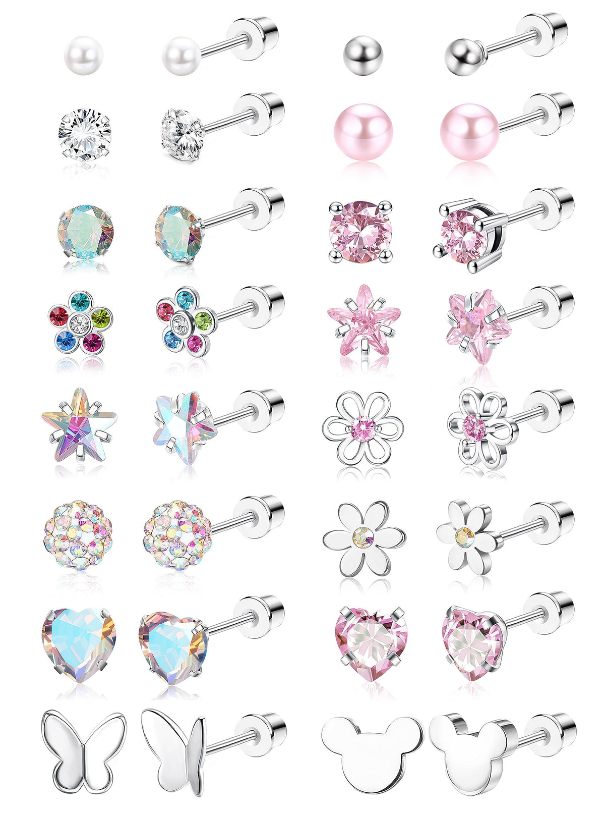 CASSIECA cz ball screw-back earrings for secure daily wear and versatile styling.